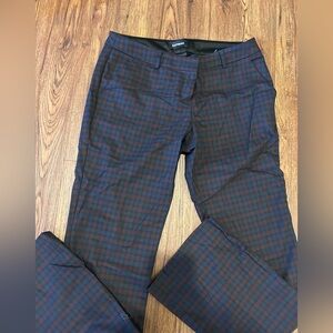 Express Plaid Dress Pants - Navy/Burgundy. 10L.